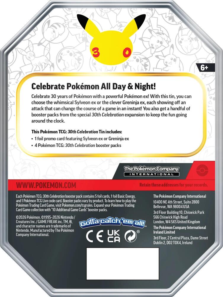 FOX -Pokemon: 30th Celebration Tin [Greninja ex]